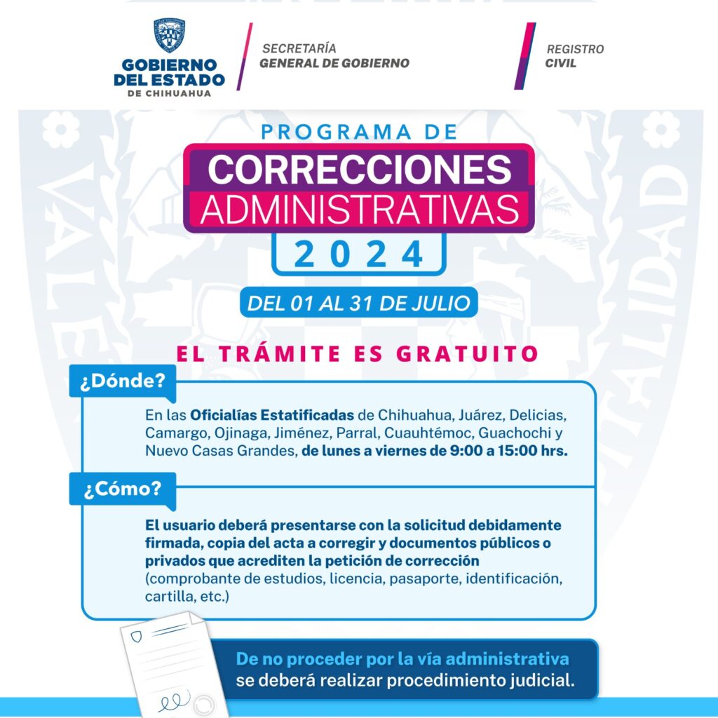 Invita Registro Civil A Aprovechar El Programa De Correcciones