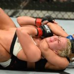 in their women's strawweight bout during the UFC 209 event at T-Mobile Arena on March 4, 2017 in Las Vegas, Nevada.
