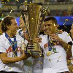 Mexico celebrates their victory in the 2015 CONCACAF Gold Cup final between Jamaica and Mexico in Philadelphia on July 26, 2015. AFP PHOTO/DON EMMERT