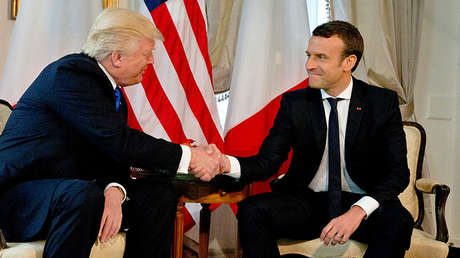El presidente de EE.UU., Donald Trump, y su homólogo francés, Emmanuel Macron.