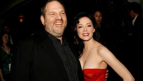Rose McGowan y Harvey Weinstein (Getty Images)
