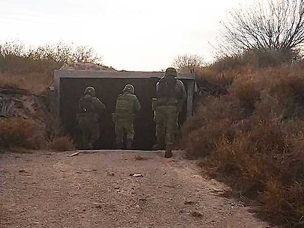 Entrada al bunker que el crimen organizado utilizaba en Tamaulipas. Foto: Especial