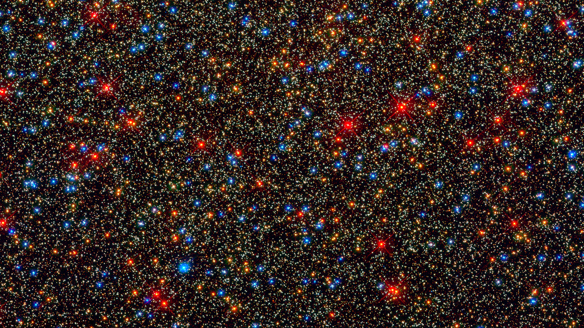 La Cámara de Campo Amplio 3 del Hubble capturó esta imagen en luz ultravioleta y visible mostrando 100.000 estrellas en el núcleo de Caldwell 80 (Omega Centauri) poco después de que la cámara fuera instalada en 2009