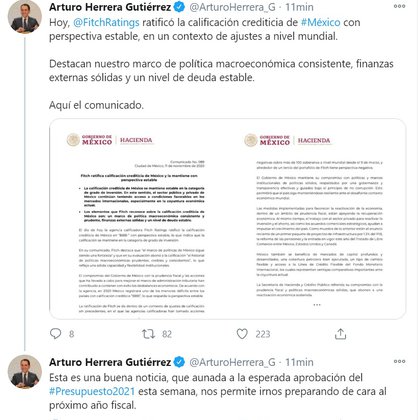 El mensaje del secretario de Hacienda