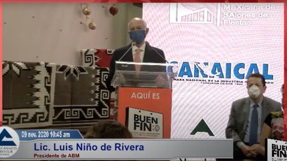 El presidente de la ABM, Luis Niño de Rivera, participó en el arranque del Buen Fin 2020 (Foto: Captura de pantalla)