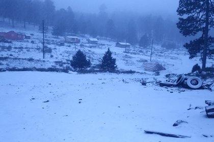 Imagen de la nevada del 31 de diciembre en Durango (Foto: Twitter @CEPCDurango)