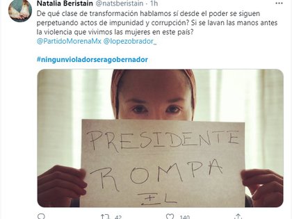 Internautas se manifestaron en Twitter contra la postura de AMLO en torno a la candidatura de Salgado Macedonio. Foto: Twitter