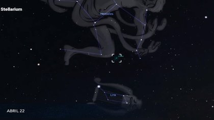 La radiante de las Líridas, es decir, el punto del que parecen caer los meteoros, es la constelación de Lira (Foto: Stellarium vía Comité Nacional Noche de las Estrellas)