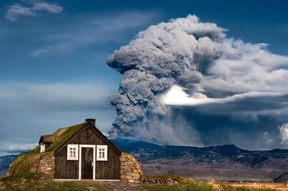 Erupción del volcán Eyjafjallajökull, en Islandia, en 2020.