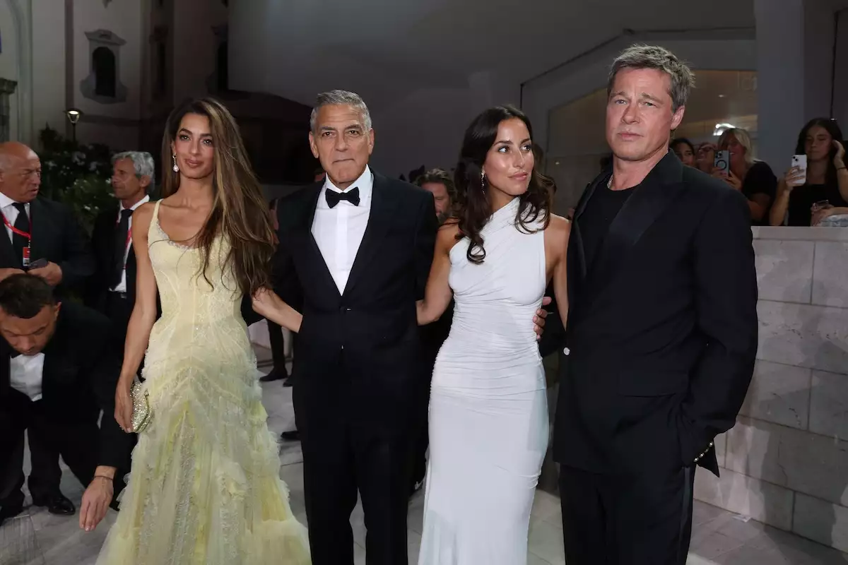 Brad Pitt y su novia, Inés de Ramón, en el Festival de Cine de Venecia