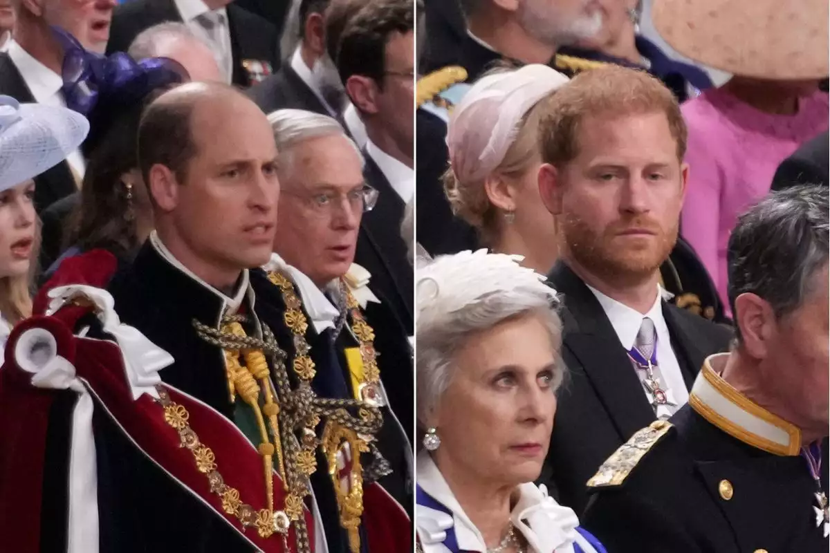 Los príncipes Harry y William se ignoraron mutuamente durante la coronación de Carlos III