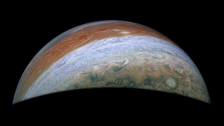 Júpiter visto para la sonda Juno de la NASA