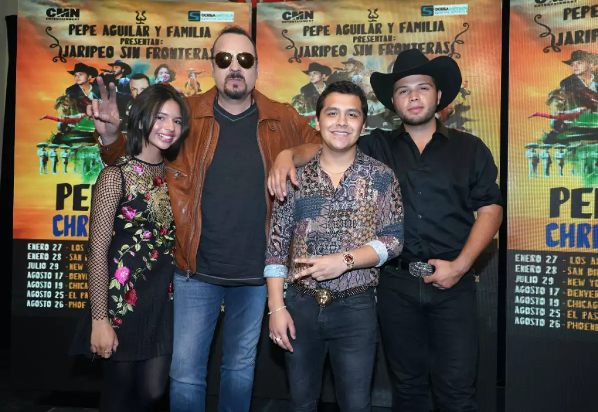 Pepe Aguilar And His Family, Along With Christian Nodal Hold Tour Announcement Press Conference