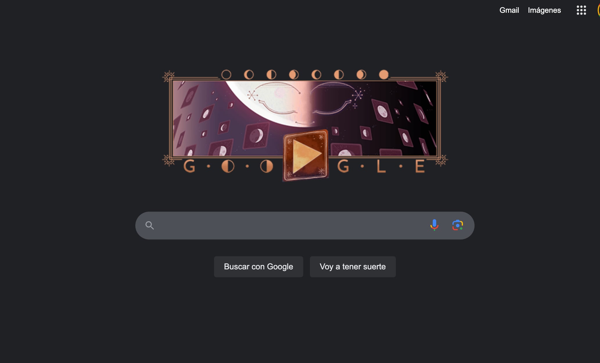 Google Doodle salida de la media luna