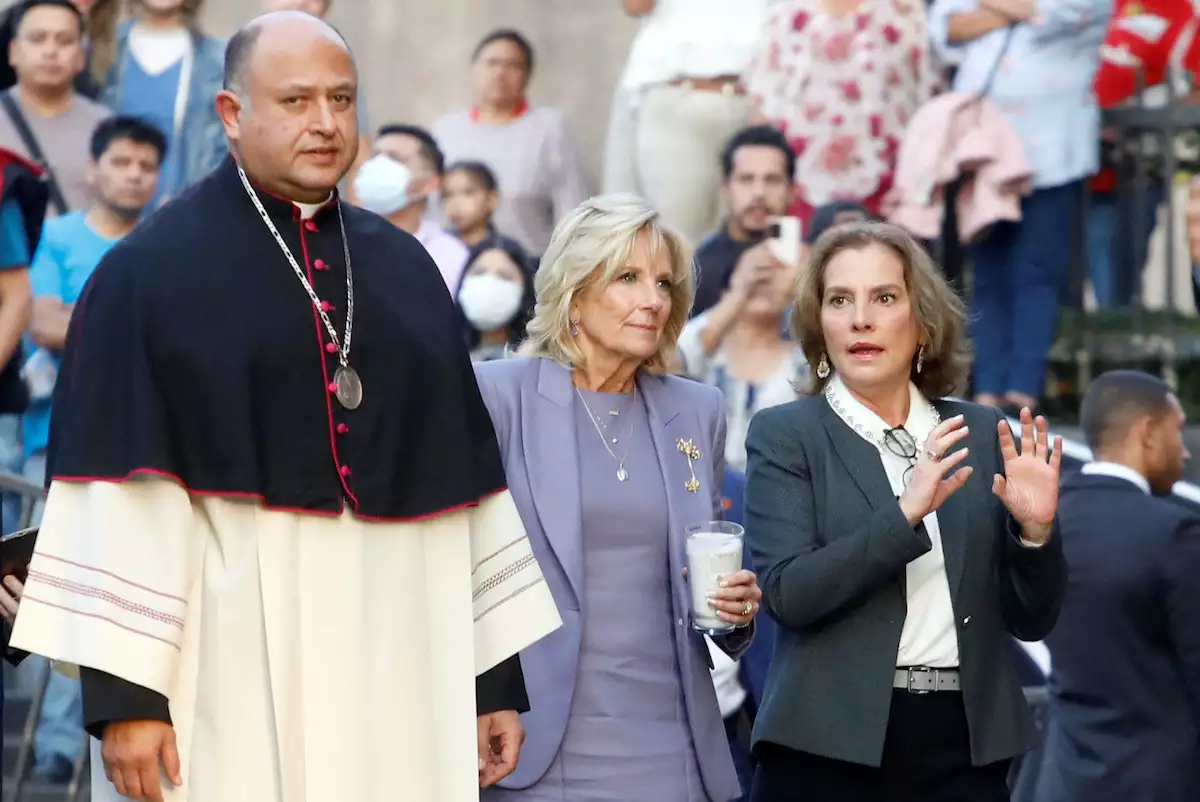 U.S first lady Jill Biden visits the Basilica of Our Lady of Guadalupe in Mexico City