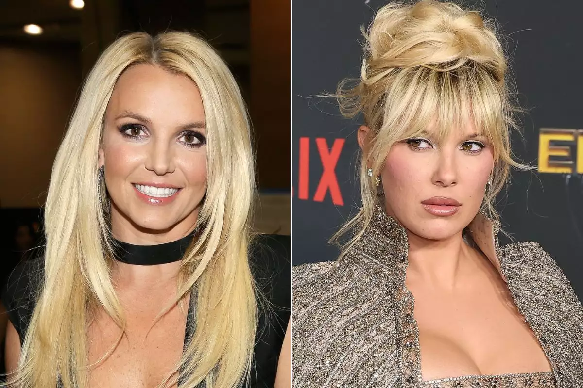 La cantante Britney Spears aparece en una imagen armada junto a la actriz Millie Bobby Brown