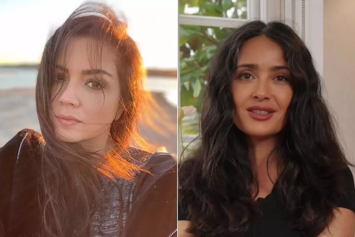 Imagen armada con fotos de Carolyn Adams y Salma Hayek