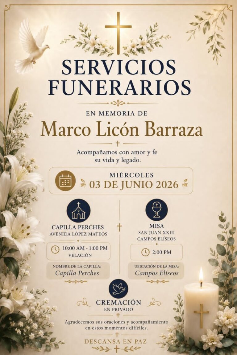 Servicio funerario de Marco Licón se llevará a cabo el próximo miércoles; será cremado en privado