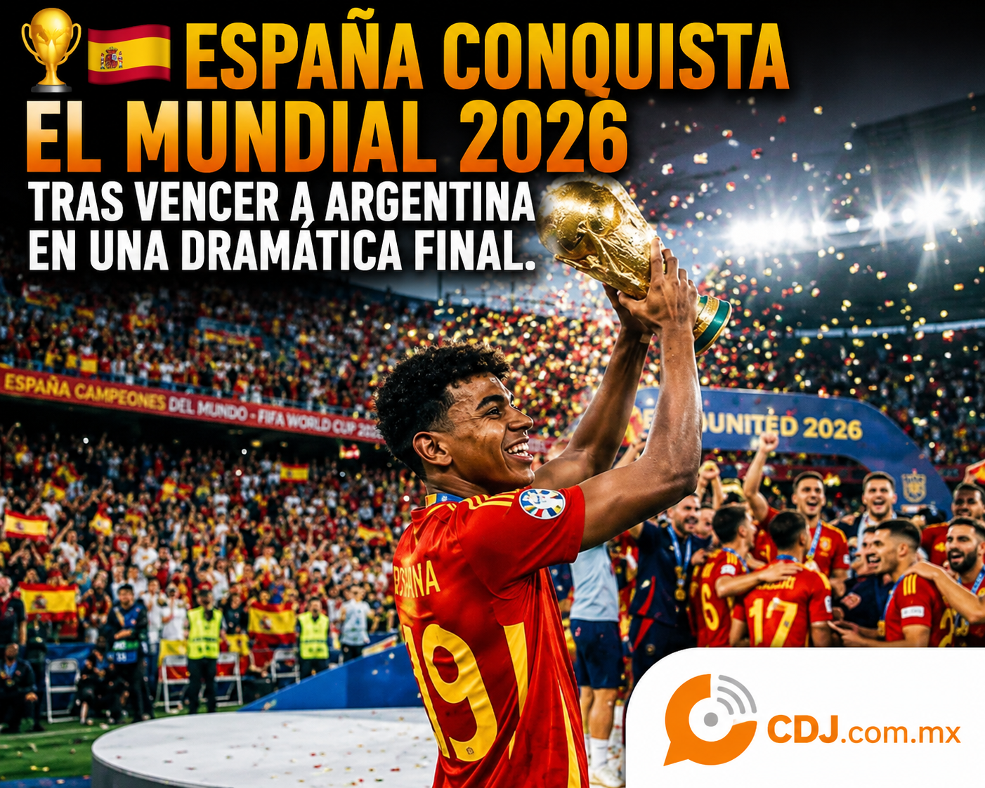 🏆🇪🇸 España conquista el Mundial 2026 tras vencer a Argentina en una dramática final.