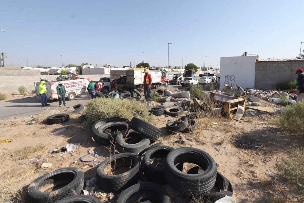 🛞🧹 Retiran más de mil llantas y 10 toneladas de desechos de la vía pública en Juárez