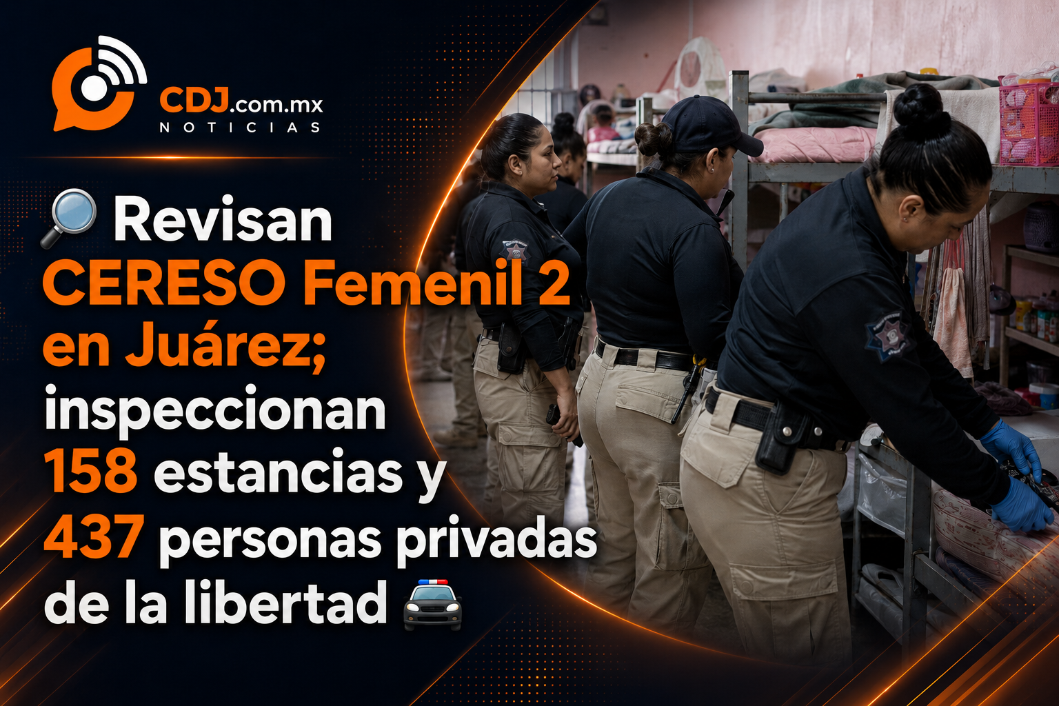 🔎 Revisan CERESO Femenil 2 en Juárez; inspeccionan 158 estancias y 437 personas privadas de la libertad 🚔