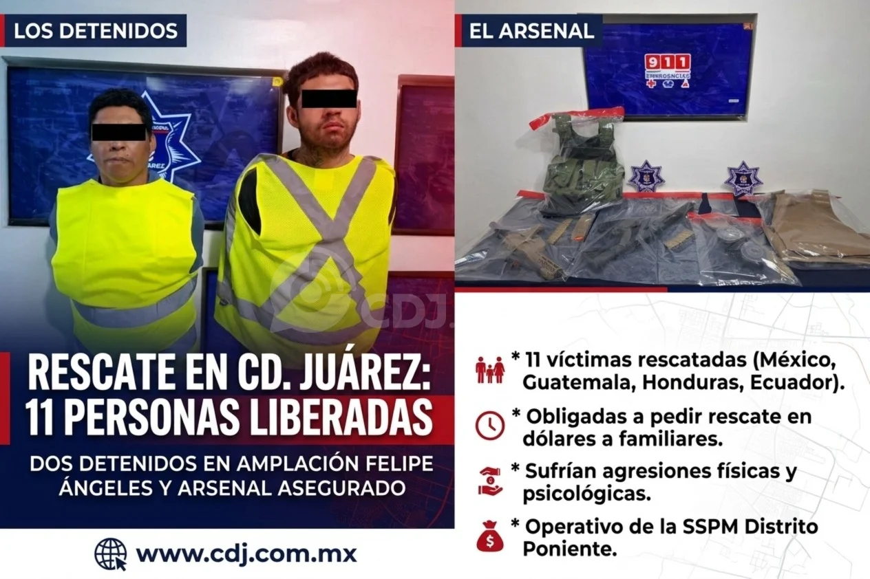 Rescatan a 11 personas privadas de la libertad; detienen a dos en Ampliación Felipe Ángeles