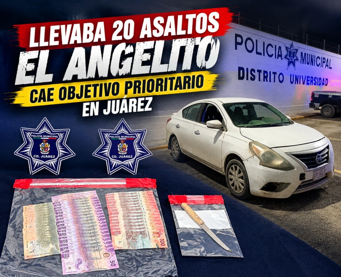 Llevaba 22 asaltos el angelito: cae objetivo prioritario en Juárez
